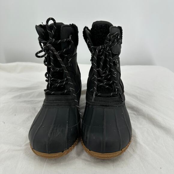Tommy Hilfiger Womens Duck Boots Size 8M Rainah Black Lace Up Outdoor - Picture 2 of 10